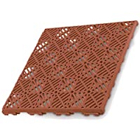 Pack 12 losetas ventiladas antihumedad para suelos de terrazas (30x30cm) - Color Terracota-teja